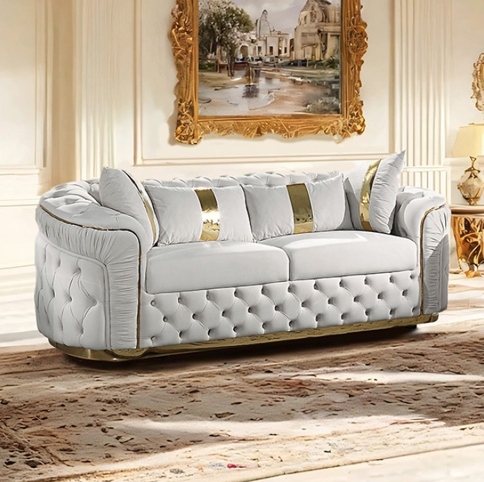 Adelpha Sofa Beige/Gold