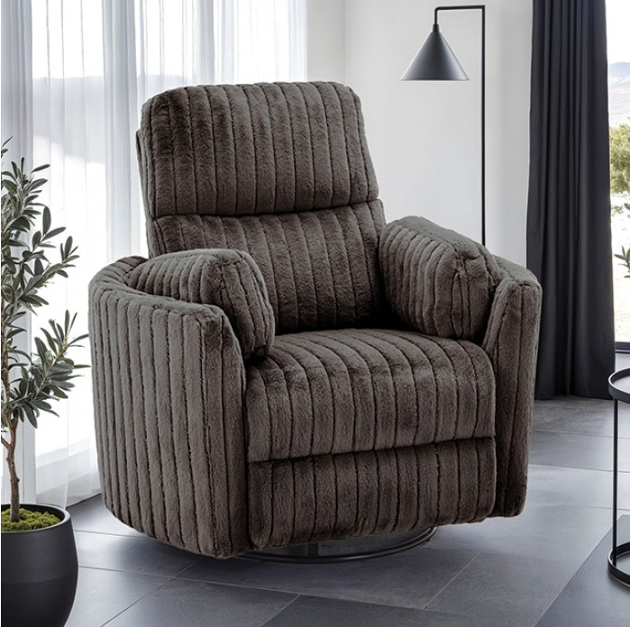 Belper Power Glider Recliner w/ Swivel Chocolate Brown