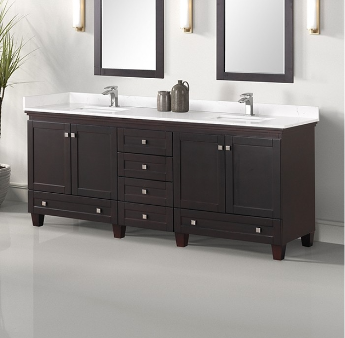 Oliva Vanity Set White/Espresso