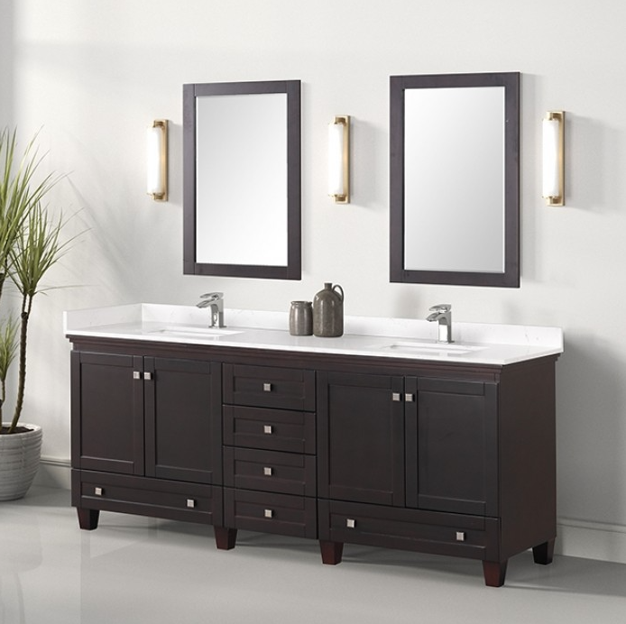 Oliva Vanity Set w/ Mirror White/Espresso