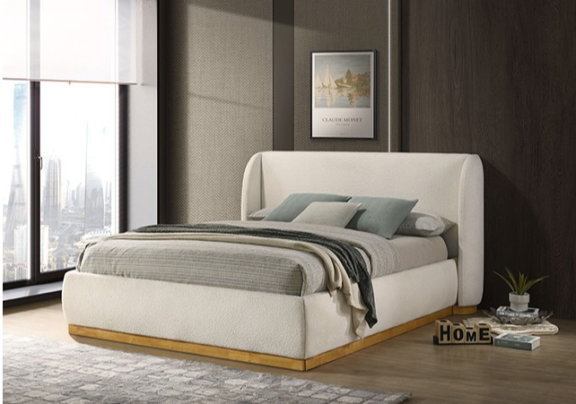 Whitman Bed White/Natural Oak E.King