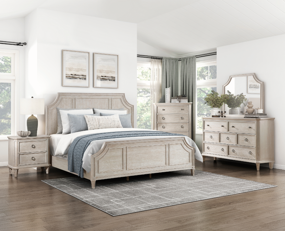 Leander Collection Eastern King Bed light brownish-gray finish