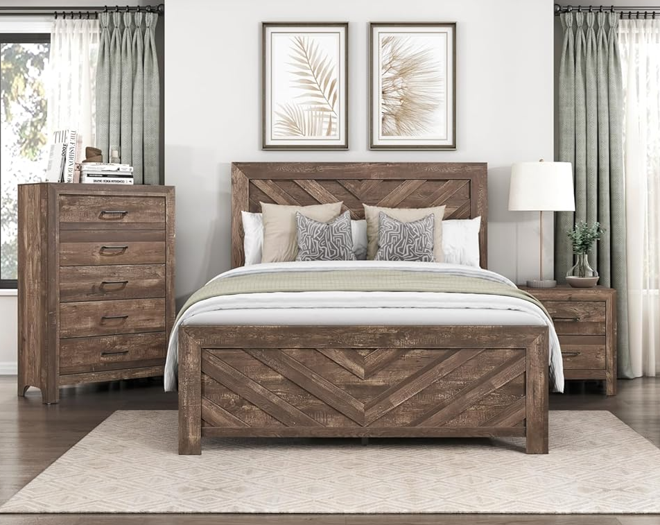 Corbin Collection Rustic brown Queen Bed