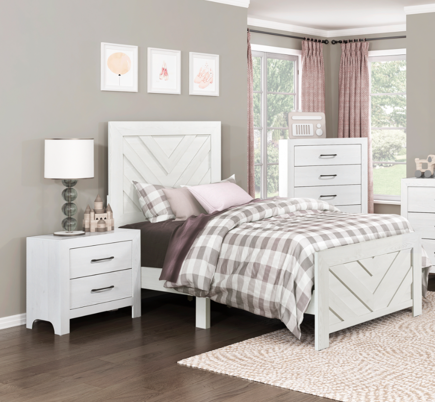Corbin Collection White Twin Bed