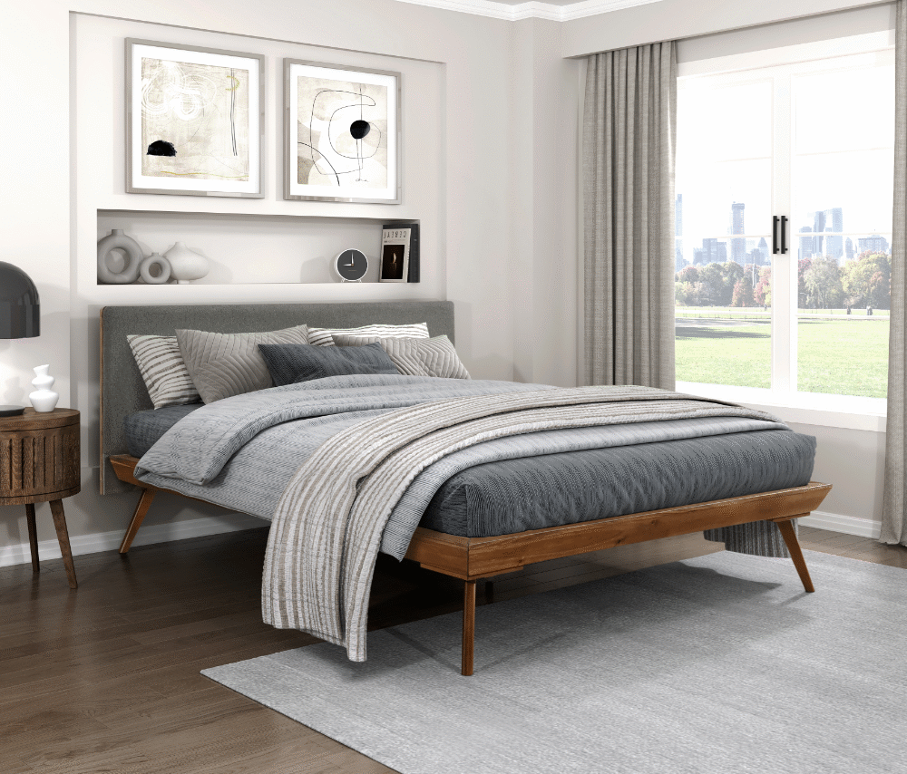 Wrenn Dark gray California King Platform Bed
